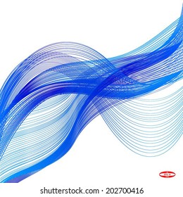 abstract blue wave on white background vector