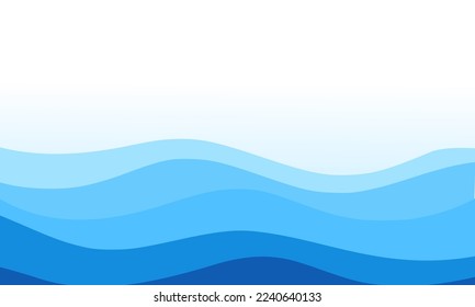 Abstract blue wave on white background vector illustration