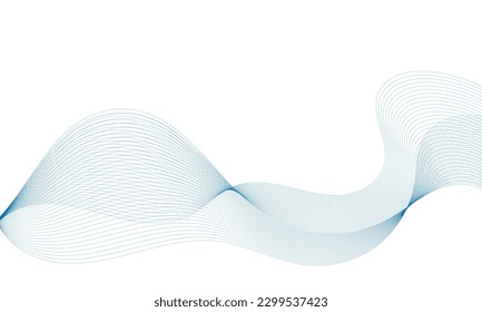 Abstract blue wave on white background. Vector illustration for your design.