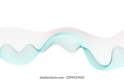 Abstract blue wave on white background. Vector illustration for your design.