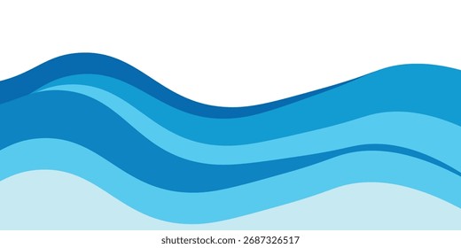 Onda azul abstrata em fundo branco. praia do mar. onda da água abstrata. onda da água da cor azul. camada da onda do mar vetor de fundo projeto. ilustração do vetor