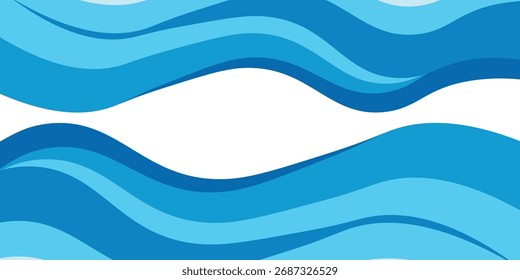 Abstract blue wave on white background. sea beach. abstract water wave. blue color water wave. sea wave layer vector background design. vector illustration