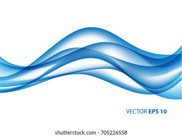 Abstract blue wave on white background vector illustration.