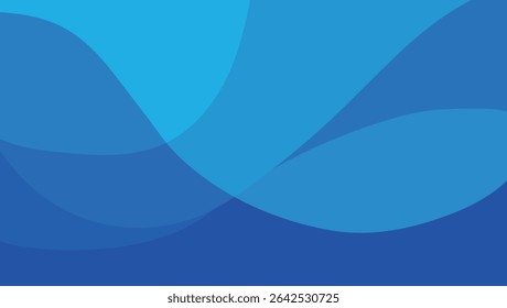 Abstract blue wave overlays background illustrating fluid motion and modern digital design