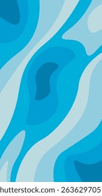 Abstract Blue Wave Paper Cut Art Background Vector Illustration