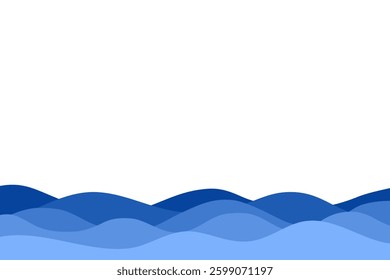 abstract blue wave papercut for background