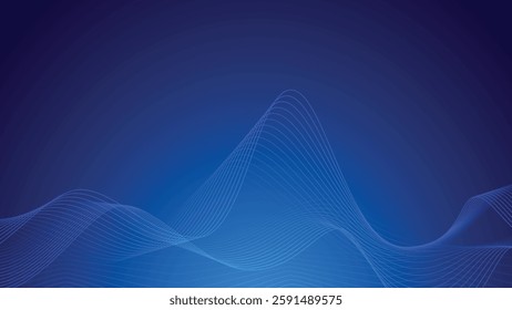 Abstract Blue Wave Pattern Digital Art Background Design