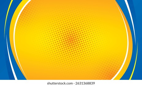 Abstract blue wave pattern with golden beer foam and bubbles