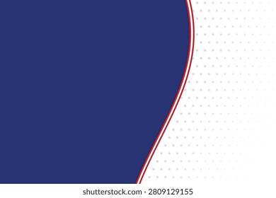 Abstract blue wave pattern with red outline on dotted background