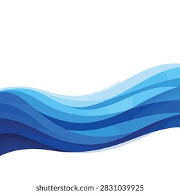 Abstract blue wave pattern with smooth flowing lines