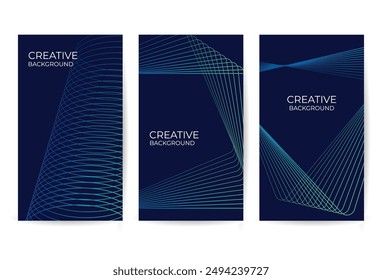 Abstract blue wave patterns on a dark background, showcasing modern digital lines and a creative concept. Ideal for technology-themed designs and backgrounds.