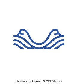 Padrões de ondas azuis abstratos, bordas decorativas e divisórias de água oceânica sem costura