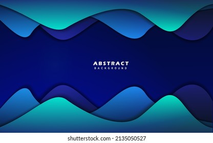 Abstract blue wave realistic background vector