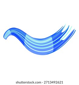 Onda azul Abstractas que representa el movimiento hacia adelante, el flujo de energía y el movimiento líquido con líneas rayadas contrastantes, ilustrando un concepto de diseño digital dinámico y moderno