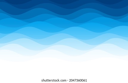 Abstract blue wave of the sea background vector illustration.
