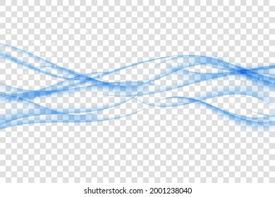 Resumen de Ola Azul sobre fondo transparente. Ilustración vectorial