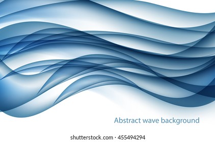 Abstract Blue Wave Set on Transparent  Background. Vector Illustration. EPS10