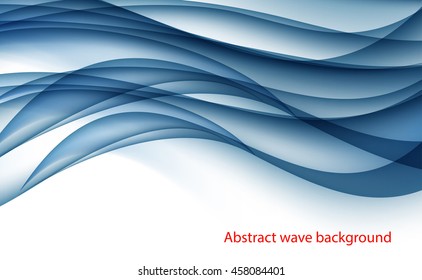 Abstract Blue Wave Set on Transparent  Background. Vector Illustration. EPS10