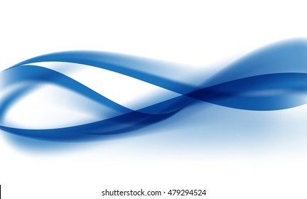 Abstract Blue Wave Set on Transparent  Background. Vector Illustration. EPS10