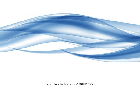 Abstract Blue Wave Set on Transparent  Background. Vector Illustration. EPS10