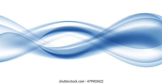 Abstract Blue Wave Set on Transparent  Background. Vector Illustration. EPS10