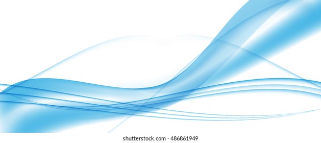 Abstract Blue Wave Set on Transparent  Background. Vector Illustration. EPS10