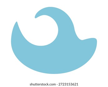 Abstract Blue Wave Shape Illustration