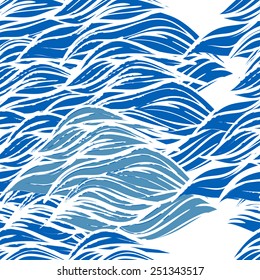 Abstract blue wave sketch