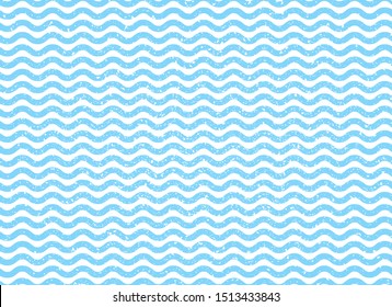 Abstrakte blaue Wellenlinien. Embossed Wave Grunge alten abgenutzten Effekt. Vektorgrafik-Vorlage, Hintergrund.