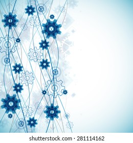 Abstract blue wave technology business template background. Vector