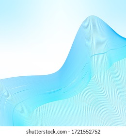 Abstract Blue Wave. template with blend shapes