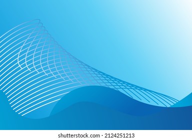 abstract blue wave template with gradient, suitable for website, banner, poster use.