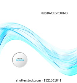 Abstract blue wave vector background for brochure, website, flyer design. Blue smoke wave. eps10