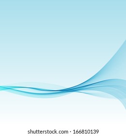 Abstract blue wave vector background with copy space.