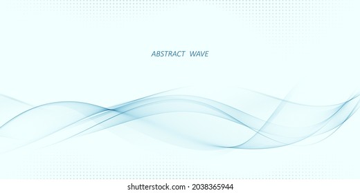 Abstract blue wave vector background Blue wave flow