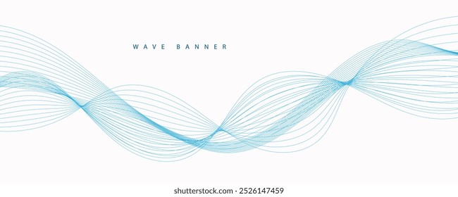 Abstract blue wave vector background