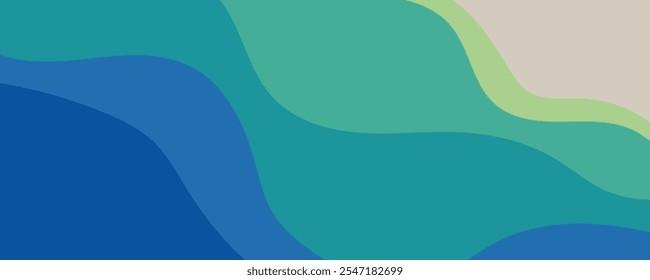 Abstract blue wave vector banner.