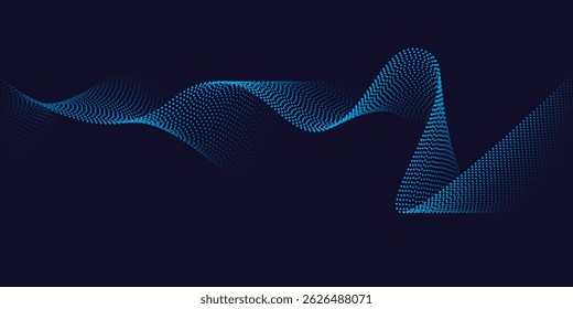 Abstract blue wave vector banner template. eps 10