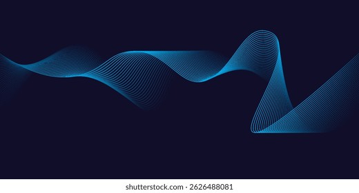 Abstract blue wave vector banner template. eps 10