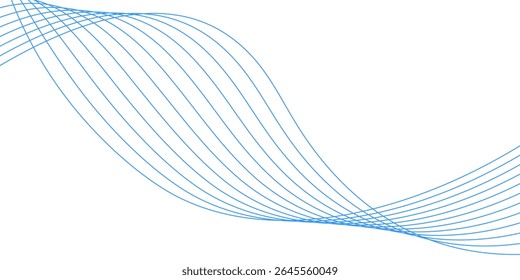 Abstract blue wave vector banner template