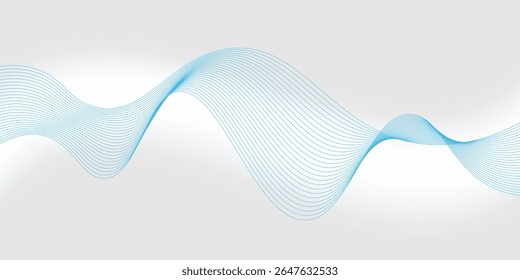 Abstract blue wave vector banner template