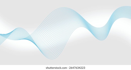 Abstract blue wave vector banner template