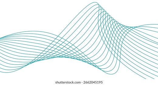 Plantilla de Anuncio de Vector de onda azul Abstractas