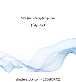 Abstract blue wave. vector curves