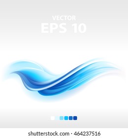 abstract blue wave, vector illustration