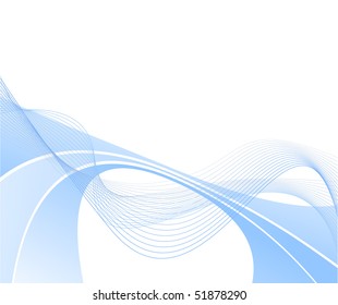 Abstract blue wave. Vector illustration