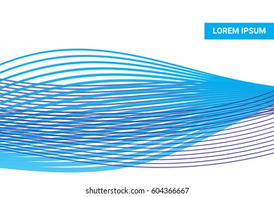 Abstract Blue Wave. Vector Illustration