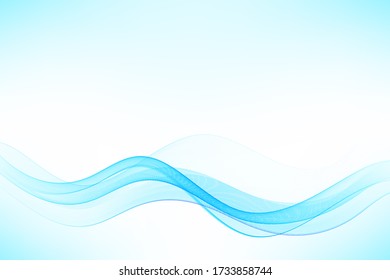 
Abstract blue wave vector stream. Design element