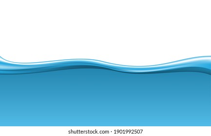 Abstract blue wave water on white background vector illustration.