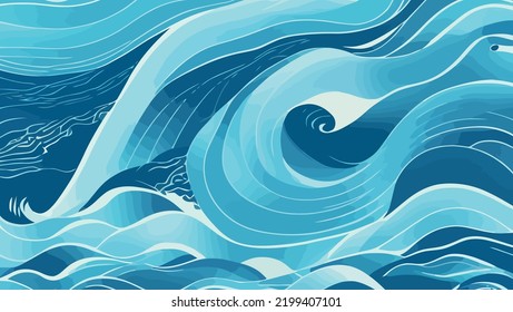 abstract blue wave water waves flowing wavy lines